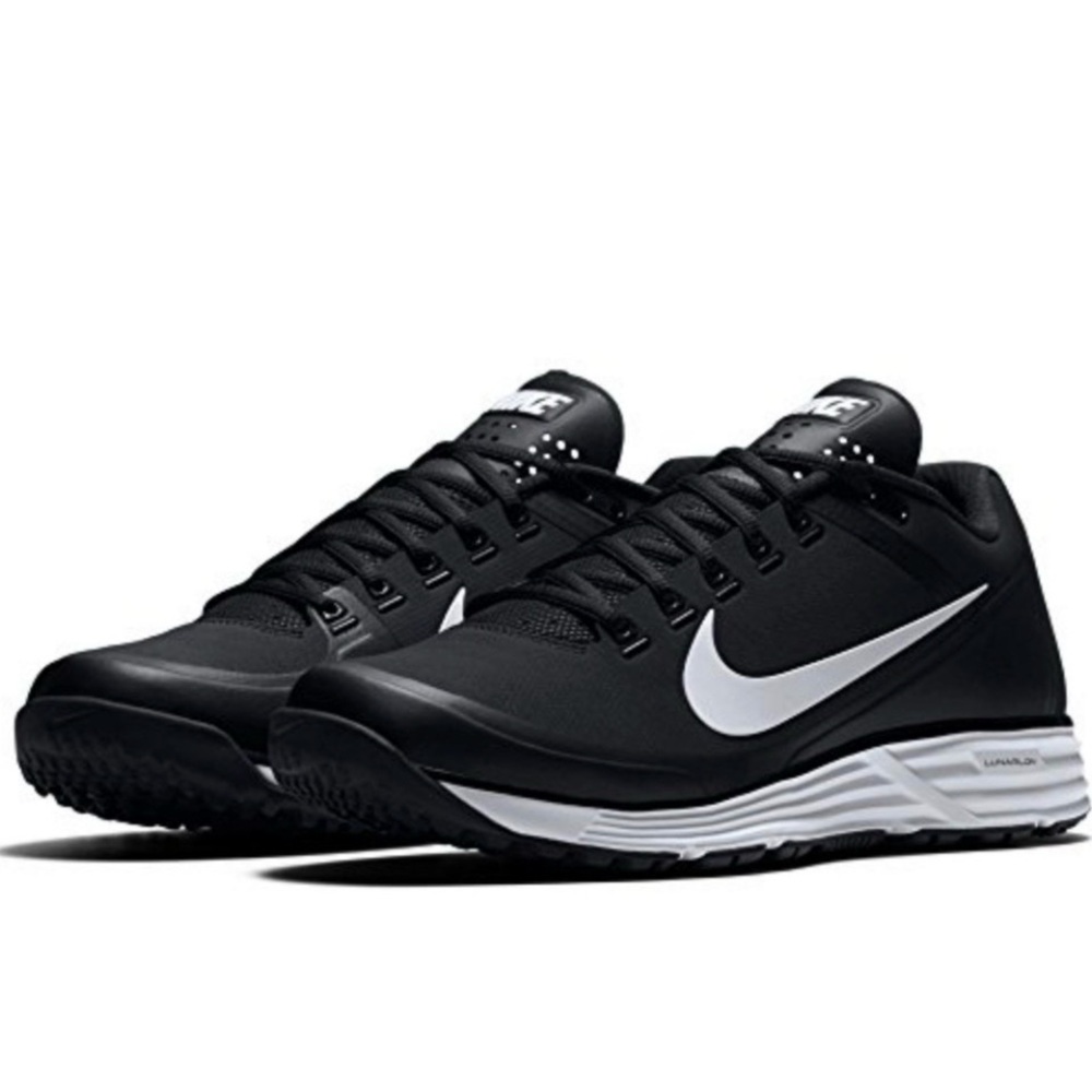 Nike Lunarlon Men's Black White Athletic Shoes 880262-010 Size 13